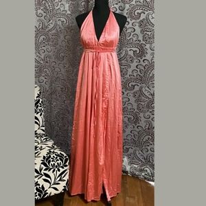 NWT Floor Length Peach Halter Dress - size 6